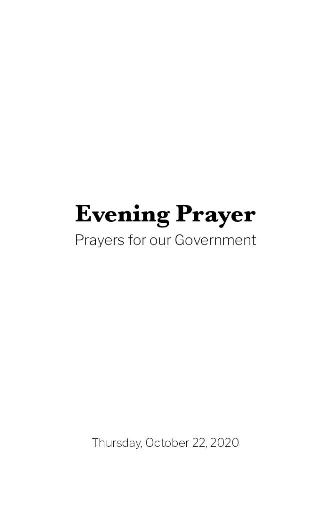 Evening Prayer – October 22, 2020